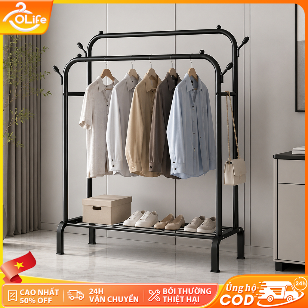 Giá Treo Quần Áo Cao Cấp Thép Cacbon Kệ Treo Quần Áo Bằng Thép Tiện Lợi
