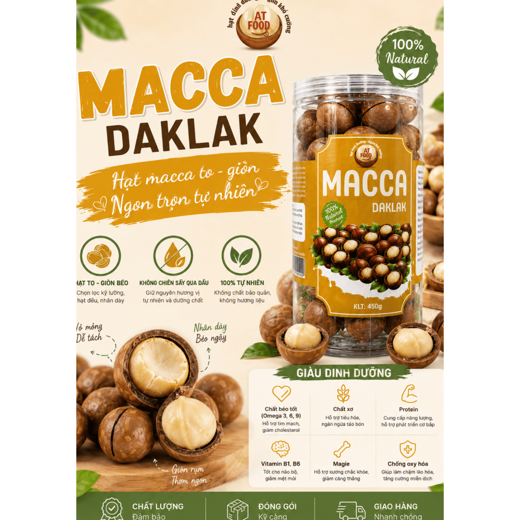 Hạt Macca Sấy Khô Nguyên Vỏ Hũ 500gram