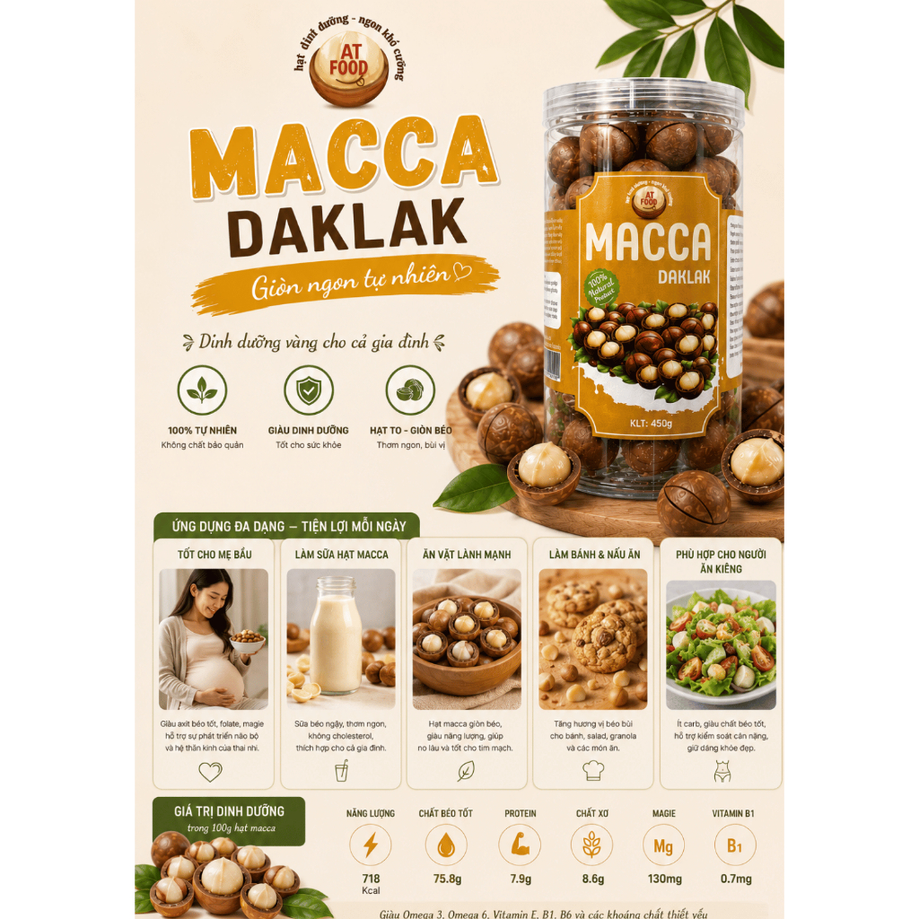 Hạt Macca Sấy Khô Nguyên Vỏ Hũ 500gram