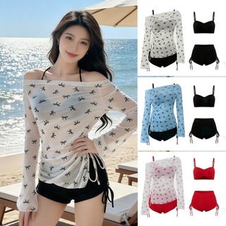 Set Bikini Nữ 3 MảNh MùA Hè ÁO ChoàNg ChốNg UV ÔM DáNg Sexy QuyếN Rũ đồ đI BiểN