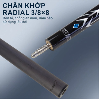 Cuppa Gậy bi da sợi carbon 12.5mm Gậy bi-da đầu lớn -tặng kèm phụ kiện