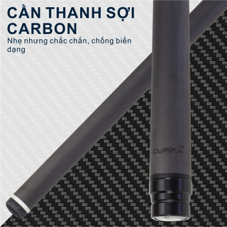 Cuppa Gậy bi da sợi carbon 12.5mm Gậy bi-da đầu lớn -tặng kèm phụ kiện