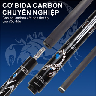 Cuppa Gậy bi da sợi carbon 12.5mm Gậy bi-da đầu lớn -tặng kèm phụ kiện