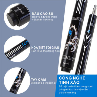 Cuppa Gậy bi da sợi carbon 12.5mm Gậy bi-da đầu lớn -tặng kèm phụ kiện