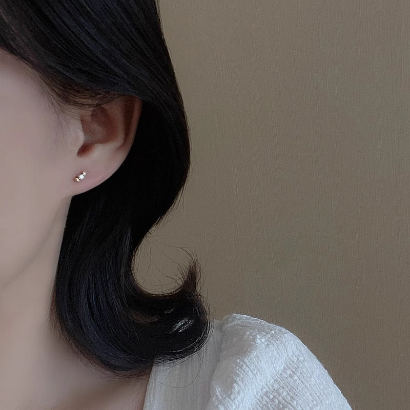 Bông tai bạc viên kẹo ngọt đính đá Zircon, bông tai ChicEar Jewelry hàn quốc cá tính