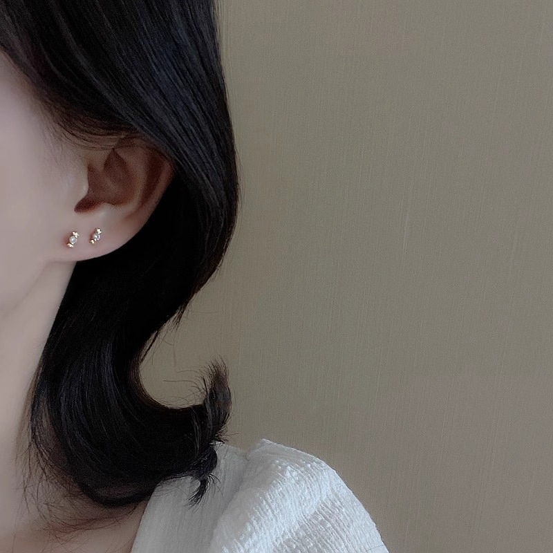 Bông tai bạc viên kẹo ngọt đính đá Zircon, bông tai ChicEar Jewelry hàn quốc cá tính
