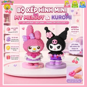 Bộ lắp ráp hạt lớn Kuromi và Melody – Đồ chơi giáo dục cho trẻ, rèn luyện sự tập trung, mô hình trang trí cao 50cm