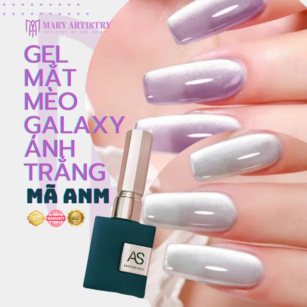 Sơn Gel Mắt Mèo Ánh Trăng Galaxy AS Chai Xanh Mã ANM - Trang Trí Móng, Tạo Hiệu Ứng 15ml