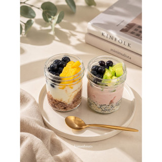 [Combo] Hũ Thủy Tinh 200ml Nắp Nhôm Vặn Kín - Đựng Overnight Oats, Yến Mạch Qua Đêm, Sữa Chua, Pudding, Detox, Trái Cây