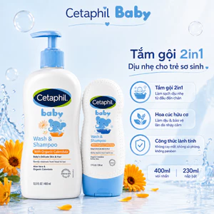 Sữa tắm gội Cetaphil Baby Wash & Shampoo with Organic Calendula 400ML & 230ML