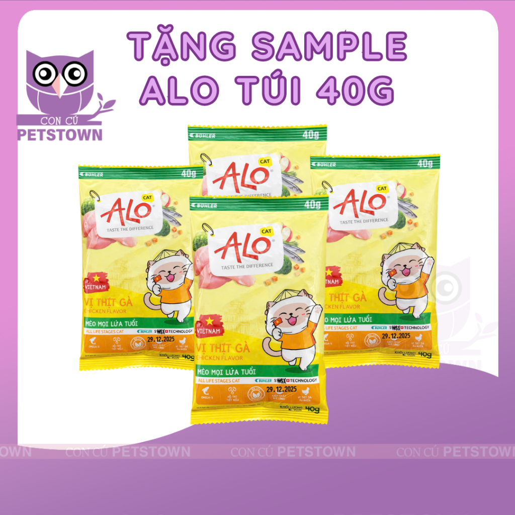 [LINK TẶNG] TÚI 40G HẠT ALO DÀNH CHO MÈO MỌI LỨA TUỔI MƯỢT LÔNG DỄ TIÊU VỚI CÔNG NGHỆ THỤY SĨ