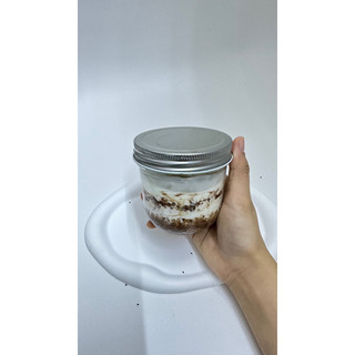 [COMBO 2 HŨ] Hũ Thủy Tinh Healthy 200ml + 300ml | Nắp Nhôm Vặn Kín | Ngâm Yến Mạch Qua Đêm Overnight Oats | Sữa Chua