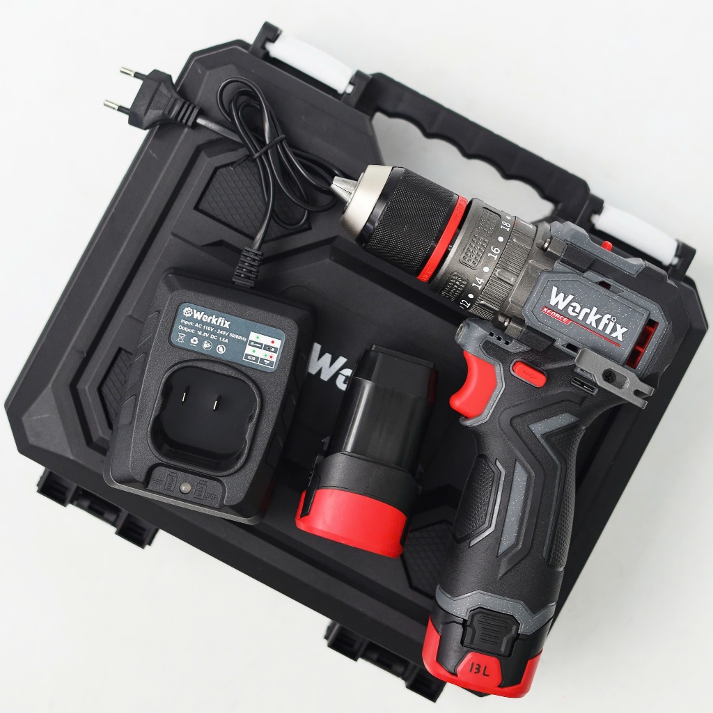 Máy khoan Workfix WF-ID1665F - Lực siết lớn 65N.m - 3 Chức Năng - Đầu Cặp 13mm - Không Chổi Than