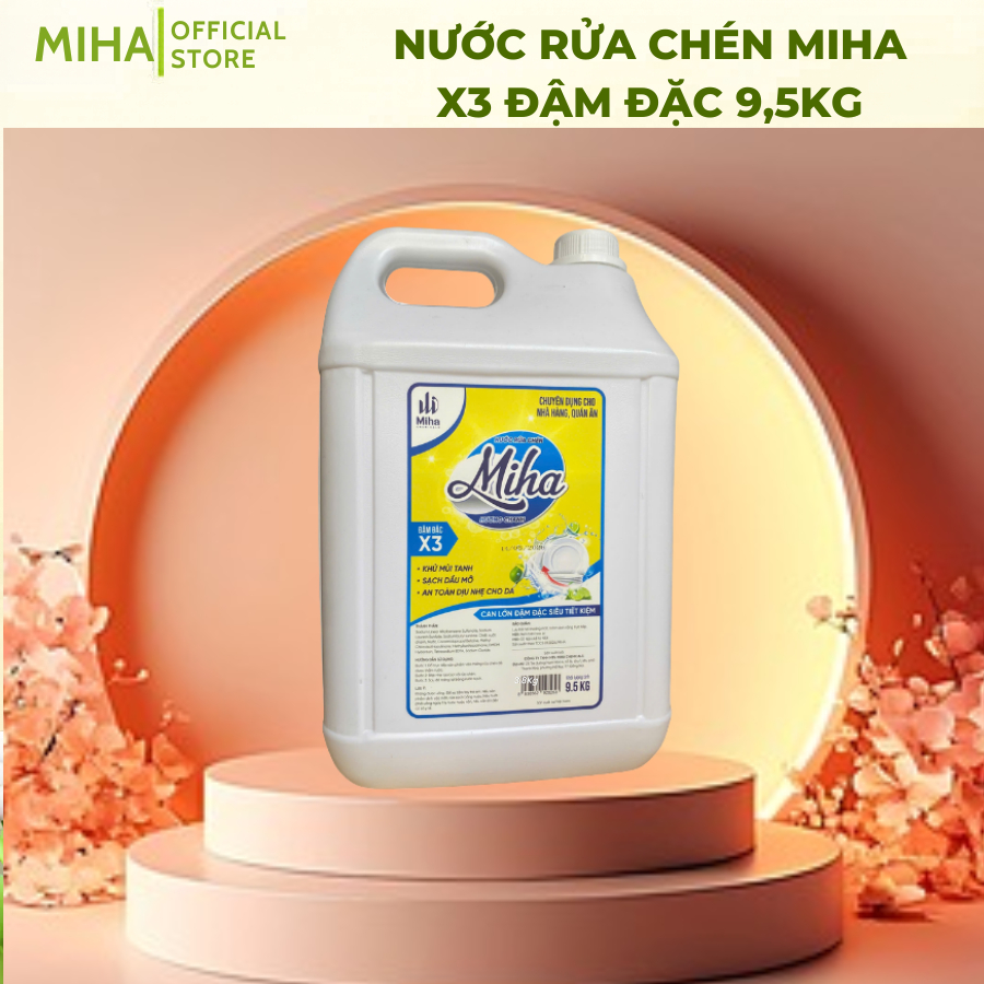 Nước Rửa Chén 9,5Kg, Chuyên Dụng cho nhà hàng,quán ăn, đậm đặc X3, sạch dầu mỡ, không hại da tay.
