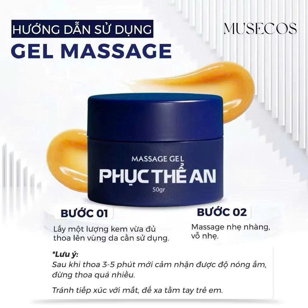 GEL MASSAGE XƯƠNG KHỚP PHỤC THỂ AN HỖ TRỢ VÀ GIẢM ĐAU NHỨC XƯƠNG KHỚP HIỆU QUẢ TIỆN LỢI HỘP 50G