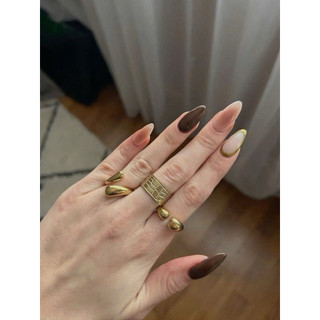 THIO NAILBOX MÓNG TAY GIẢ TRENDY OLD MONEY TỐI GIẢN THANH LỊCH SANG TRỌNG TONE NÂU, OMBRE,  ĐI TIỆC- A11