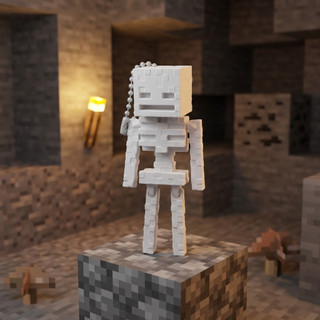 MÓC KHOÁ MINECRAFT SKELETON - Móc Khoá Nhân Vật Bộ Xương Trong Game Minecrarf - Quà Tặng Cute Cho bé