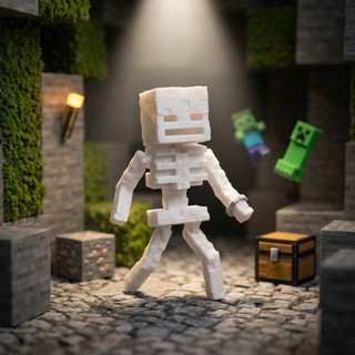 MÓC KHOÁ MINECRAFT SKELETON - Móc Khoá Nhân Vật Bộ Xương Trong Game Minecrarf - Quà Tặng Cute Cho bé