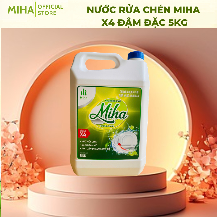 Nước Rửa Chén 5Kg, Chuyên Dụng cho nhà hàng,quán ăn, đậm đặc X4, sạch dầu mỡ, không hại da tay.