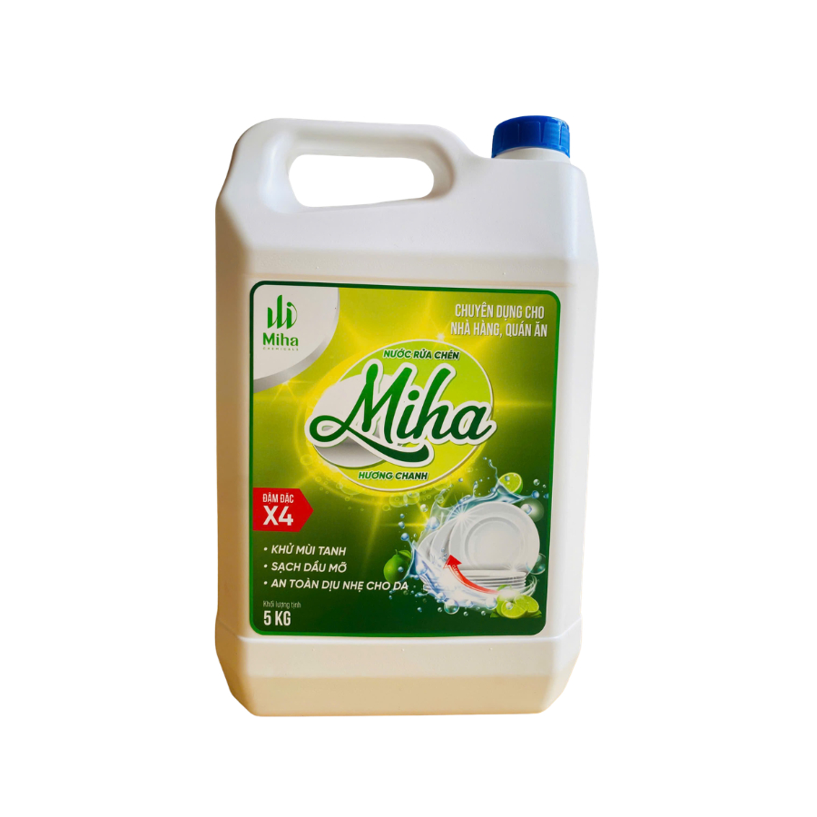 Nước Rửa Chén 5Kg, Chuyên Dụng cho nhà hàng,quán ăn, đậm đặc X4, sạch dầu mỡ, không hại da tay.
