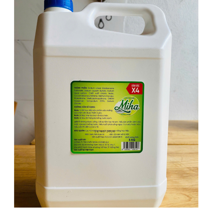 Nước Rửa Chén 5Kg, Chuyên Dụng cho nhà hàng,quán ăn, đậm đặc X4, sạch dầu mỡ, không hại da tay.