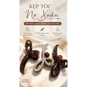 Kẹp tóc càng cua Hàn Quốc nơ xoắn điệu tiểu thư hot trend 2026, phong cách cá tính trẻ trung t