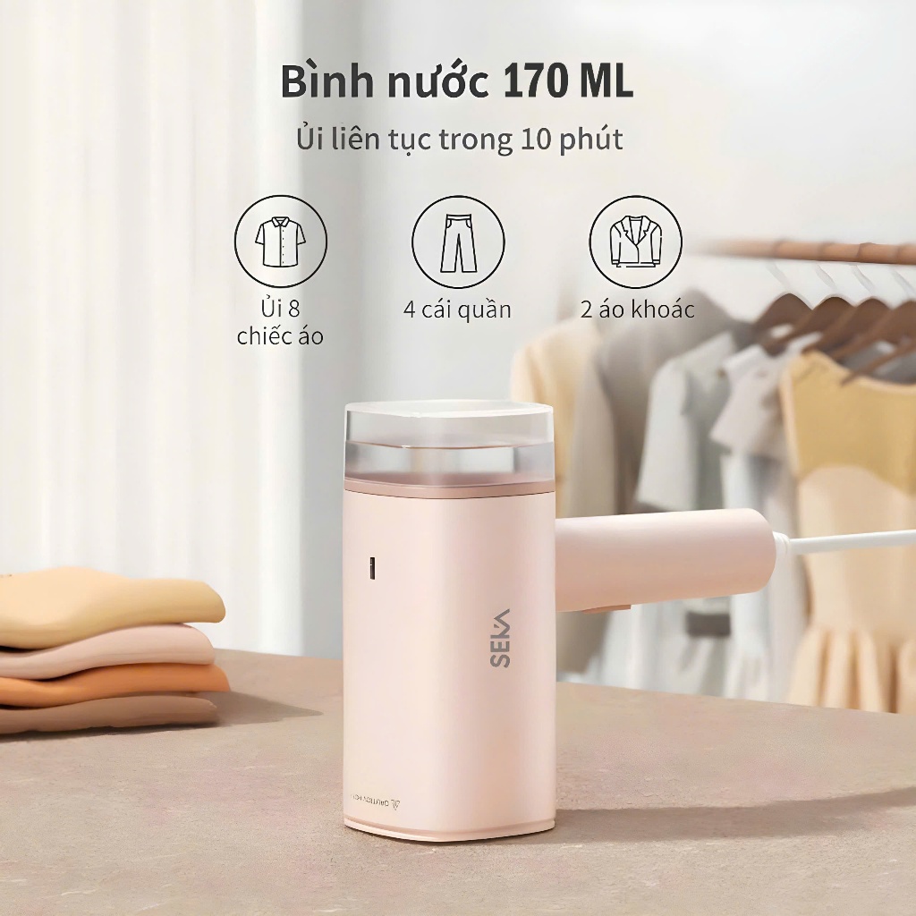 Bàn Là Hơi Nước Cầm Tay Seka SK547 1200W Gấp Gọn Du Lịch Là Nhanh 30 Giây Khử Mùi Diệt Khuẩn