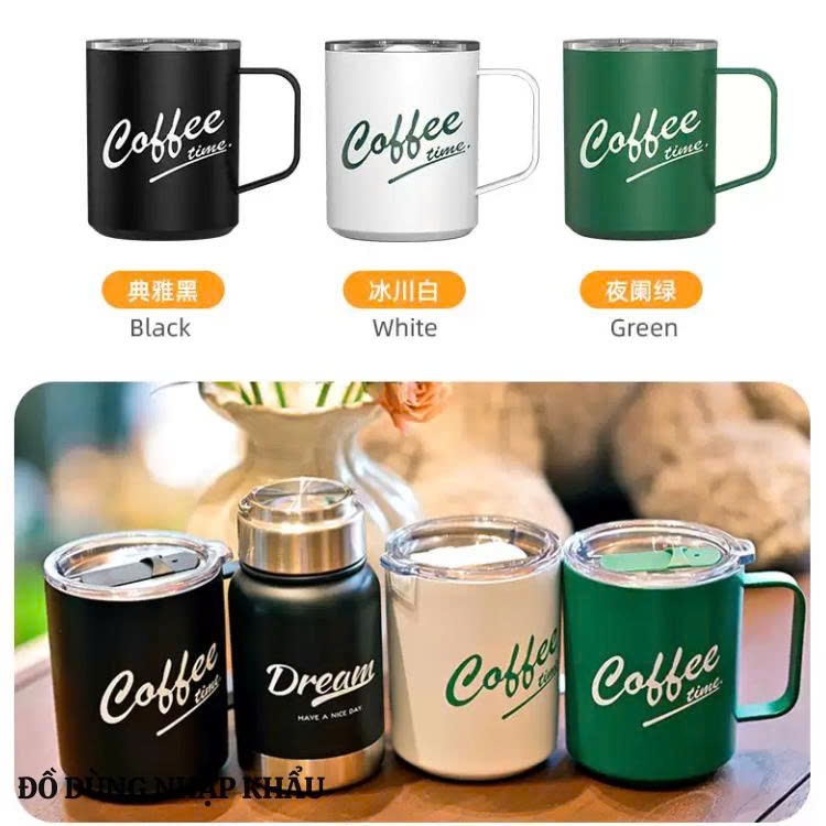 Cốc cafe siêu giữ nhiệt VACUUM MUG inox 304 dung tích 430ml có nắp đậy hàng cao cấp-phiên bản 2026