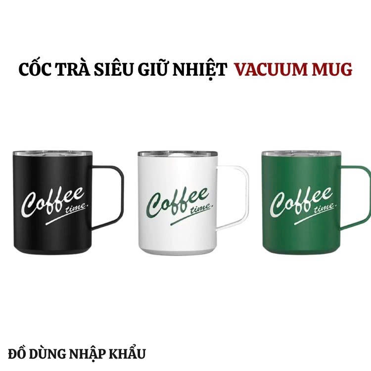 Cốc cafe siêu giữ nhiệt VACUUM MUG inox 304 dung tích 430ml có nắp đậy hàng cao cấp-phiên bản 2026