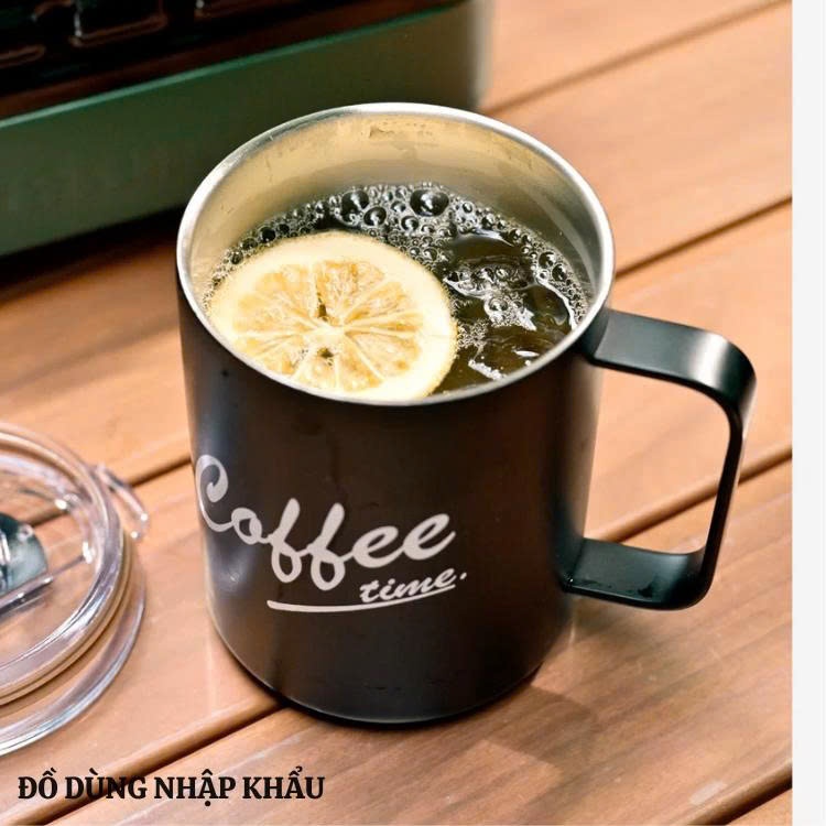 Cốc cafe siêu giữ nhiệt VACUUM MUG inox 304 dung tích 430ml có nắp đậy hàng cao cấp-phiên bản 2026