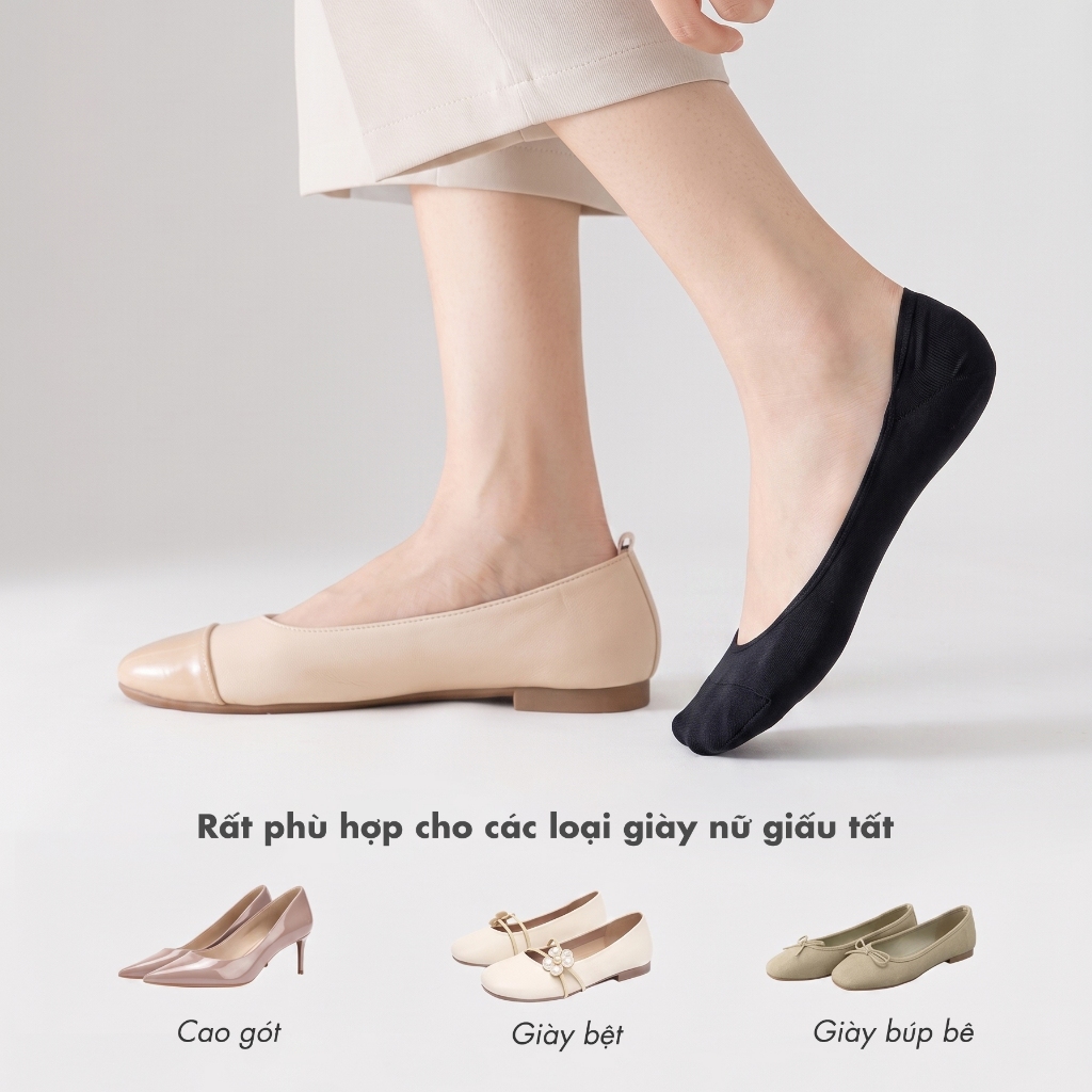 Tất thuyền nữ tàng hình cao cấp chống trượt, tất lười nữ chất liệu lụa băng siêu mỏng - Ekiu Shop