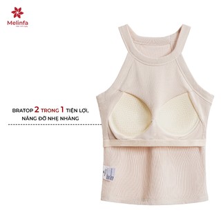 [ PREMIUM COTTON ] Áo cổ yếm có đệm mút 3D, Áo bratop nữ  MELINFA VAA0548