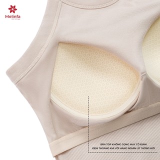 [ PREMIUM COTTON ] Áo cổ yếm có đệm mút 3D, Áo bratop nữ  MELINFA VAA0548