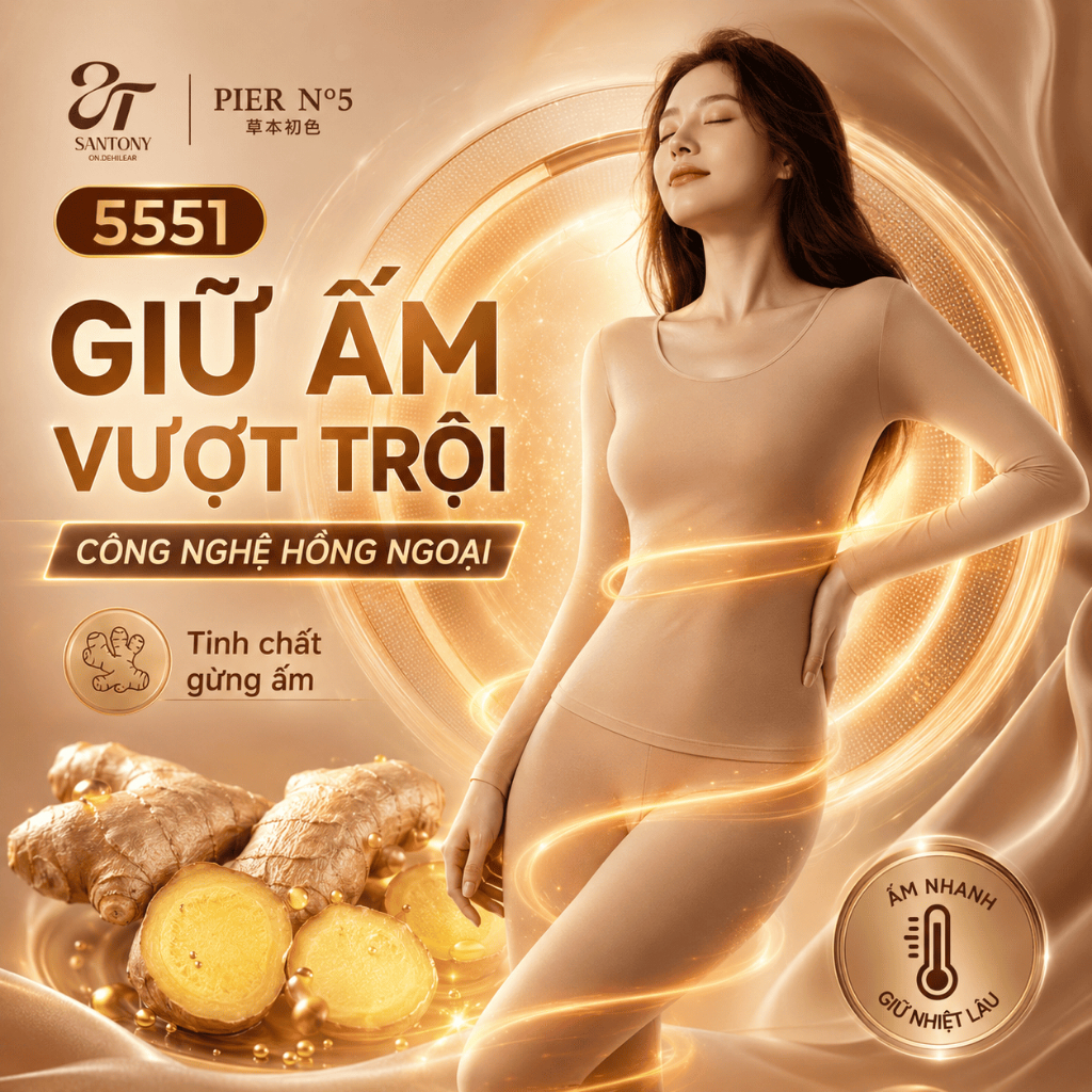 [MUA ÁO TẶNG QUẦN] Bộ áo quần định hình SANTONY  đa năng, ổn định, điều hoà thân nhiệt Pier N5, chống sốc nhiệt, mỏng nh