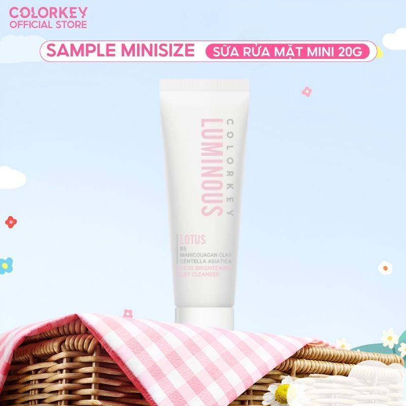 Sữa Rửa Mặt Bùn Khoáng COLORKEY LUMINOUS Phù Hợp Da Nhạy Cảm Giúp Làm Sạch Sâu, Giữ Ẩm 20g