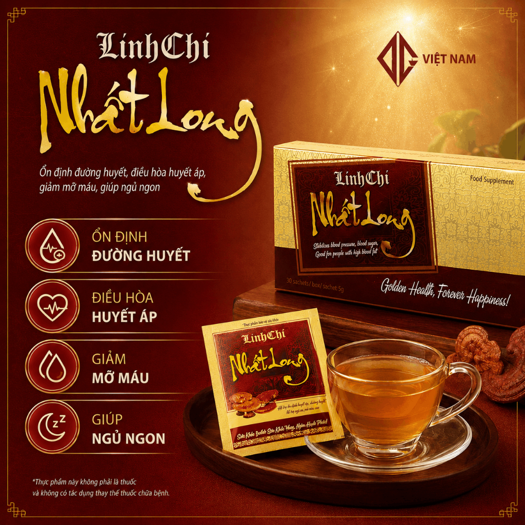 Trà Thảo Dược Linh Chi Nhất Long - Ổn Định Huyết Áp,Giảm Tiểu Đường,Mỡ Máu,Hạ Men Gan, Giúp Ngủ Ngon