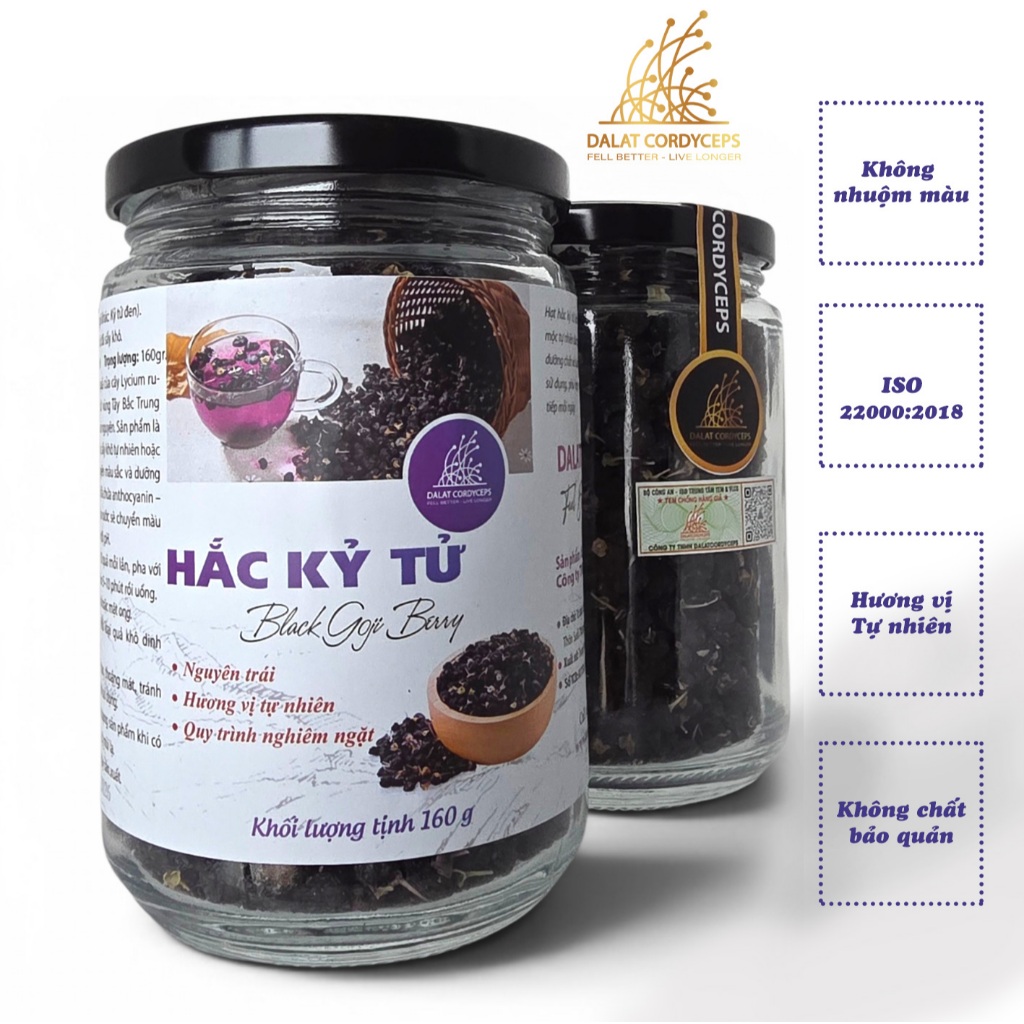 Hắc Kỷ Tử Đen Sấy Khô Loại Thượng Hạng Dalat Cordyceps