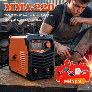 Máy Hàn điện tử MMA-220 220V màn hình LCD, cầm tay dễ di chuyển, dùng cho nhà và công nghiệp Hỗ trợ thanh hàn 1,6-3,2mm
