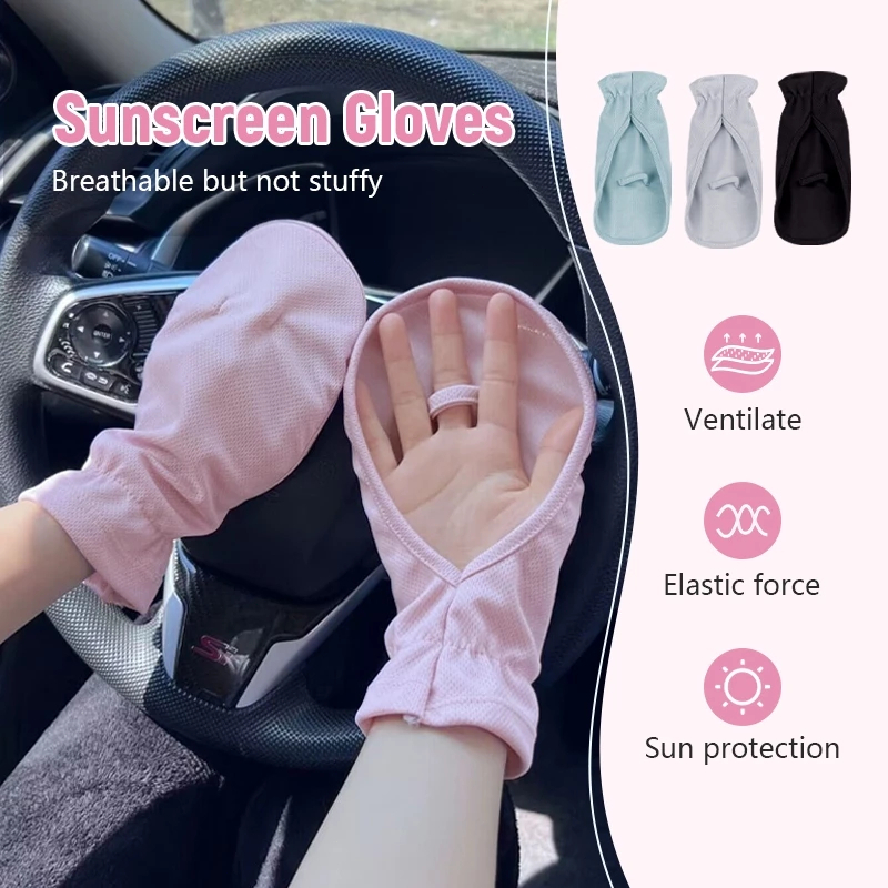 Bao Tay Chống Nắng Xỏ Ngón Che Bàn Tay Cảm Ứng Điện Thoại Vải Thoáng Khí ( Găng Tay Lái Xe Tiện Lợi Tản Nhiệt Tốt )
