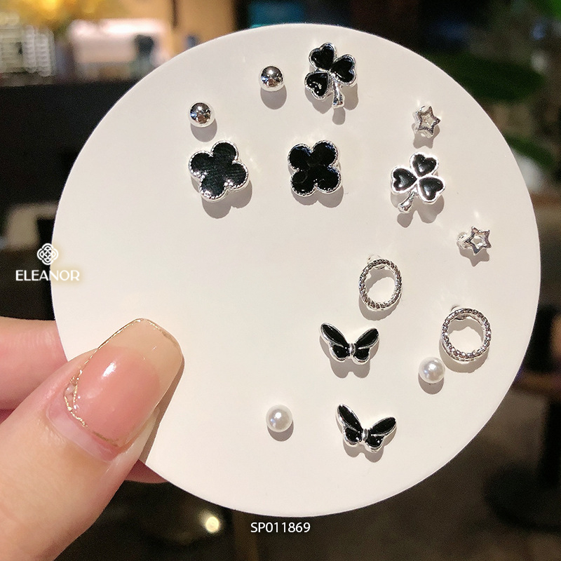 Set bông tai nữ chuôi bạc 925 Eleanor Accessories phụ kiện trang sức khuyên tai mini 11869