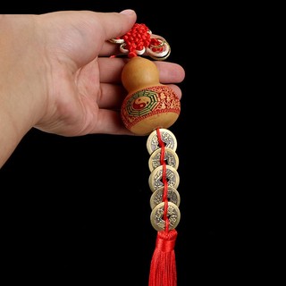 Hồ Lô Phong Thủy Bách Phúc Đồ Cao Cấp  , Dây Đồng Tâm Đồng Xu Ngũ Đế Chiêu Tài, Treo Cửa Treo Ô Tô