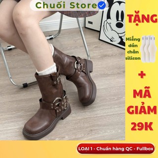 Giày boot nữ da PU tổng hợp dệt vải đế cao su thoải mái dễ mang thuận tiện cá tính