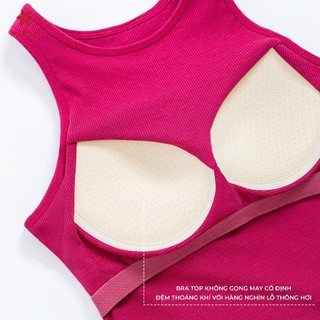 [ PREMIUM COTTON ] Áo Tanktop MELINFA  nữ có đệm mút 3D, Áo ba lỗ nữ, bratop cao cấpVAA0547