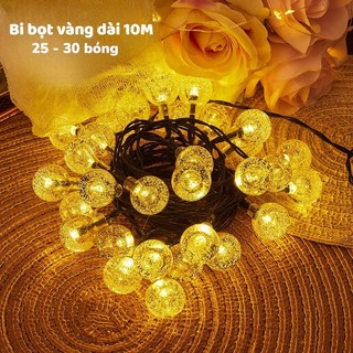 Dây Đèn Led Pha Lê Bi Bọt 10M 25 -30 Bóng Chống Nước | Decor Phòng Ngủ Ban Công Quán Cafe