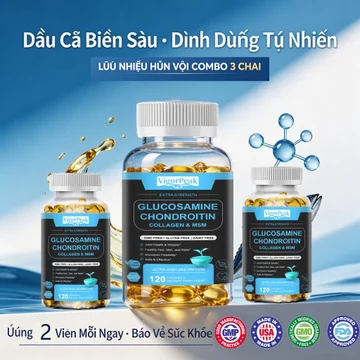 Mua 2 tặng 1/Glucosamine, Chondroitin, Collagen và MSM có lợi cho sức khỏe khớp, móng và da.trợ sự linh hoạt của khớp