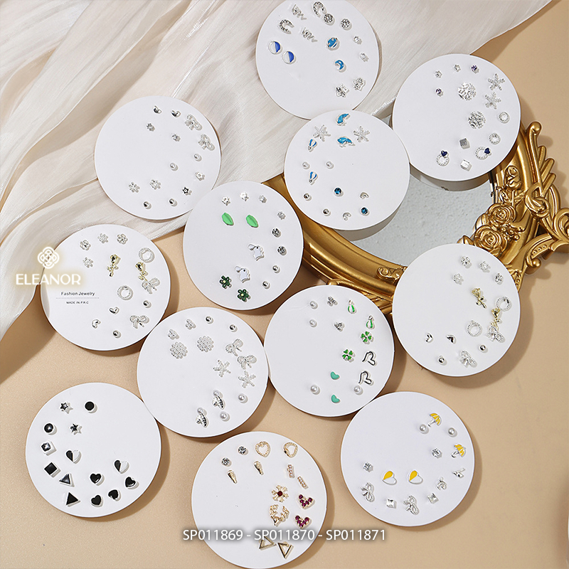 Set bông tai nữ chuôi bạc 925 Eleanor Accessories phụ kiện trang sức khuyên tai mini 11869