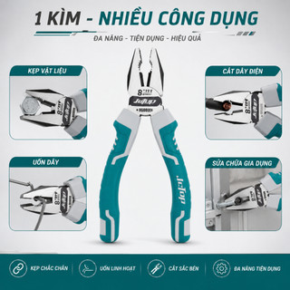 Kìm Răng Đa Năng JcTop Thép CR-V – Tay Cầm TPR Cách Điện Nhẹ