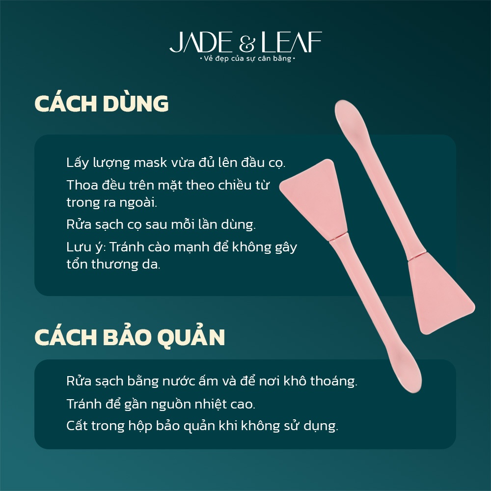 Cọ Đắp Mặt Nạ Jade&Leaf Lông Mềm Hai Đầu Silicon Có Muỗng Hỗ Trợ Tán Mask Đều Mịn