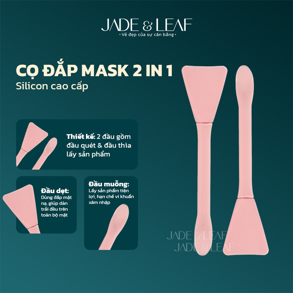 Cọ Đắp Mặt Nạ Jade&Leaf Lông Mềm Hai Đầu Silicon Có Muỗng Hỗ Trợ Tán Mask Đều Mịn