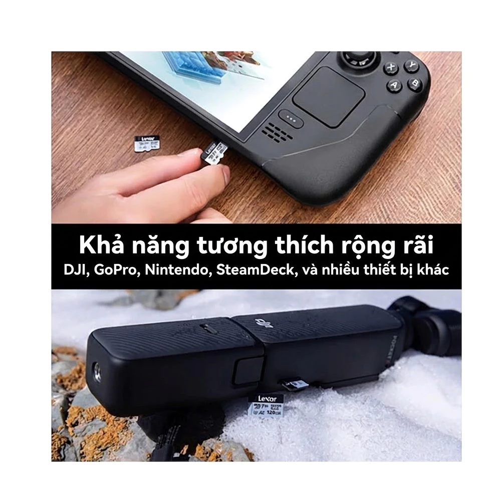 Thẻ nhớ MicroSDXC Lexar Professional Silver Plus UHS-I U3 205MB/s -  Hỗ Trợ Quay 4K Ultra HD, Chống Nước, Chống Sốc